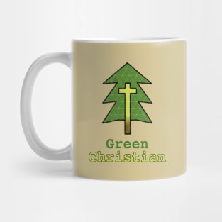 Green Christian Tree With Cross Mug